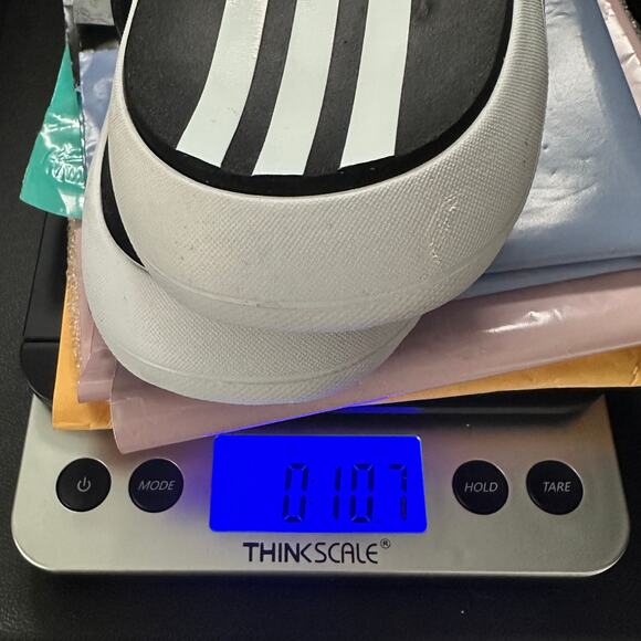 Adidas Women's Comfort Flip Flop Black White 3-Stripe Thong Slides Sandals Sz 8 - Picture 10 of 10